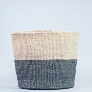 Grey and white sisal basket