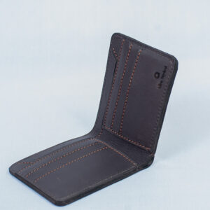 Functional simple wallet that is great gift for men showing inside view
