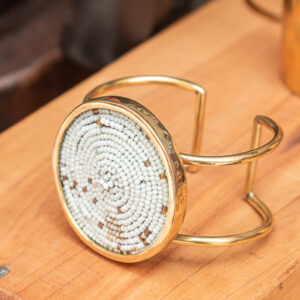mchanga white beaded cuff