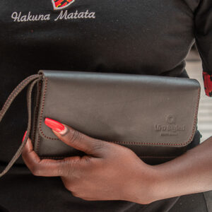 Hand size ladies' wallet purse for ladies with flap and side handle
