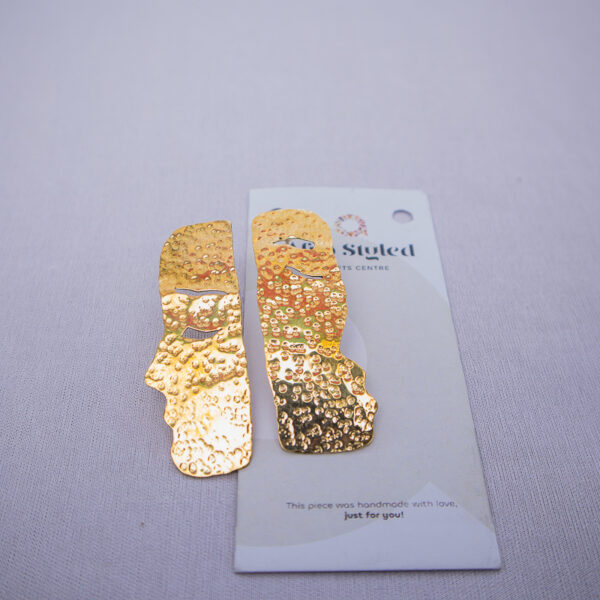 Faces of Africa inspired earrings. Made from brass with a unique coarse texture
