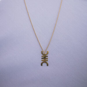 Hand crafted African necklace with a triple leaf motif on a delicate chain