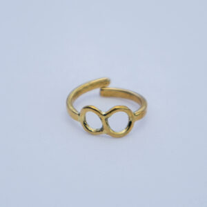 Simple adjustable brass ring with an infinity symbol.