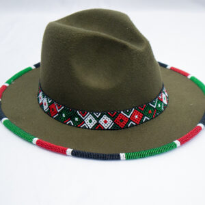 Traditional men's hat featuring detailed beadwork. Inspired by the Kenyan Flag.