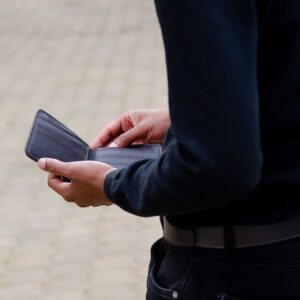 Inside view of the men's leather wallet.