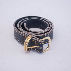 Plain brown leather dog collar handcrafted in Kenya