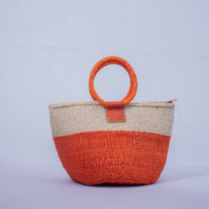 Handwoven AfroStyled sisal bag featuring colorful beaded handles, handcrafted by Kenyan artisans for a timeless blend of tradition and style.