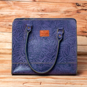 Heritage Purple Leather Tote Bag