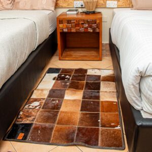 Geometric Patchwork Genuine Cowhide Area Rug