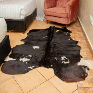 Classic Black and White Genuine Cowhide Rug